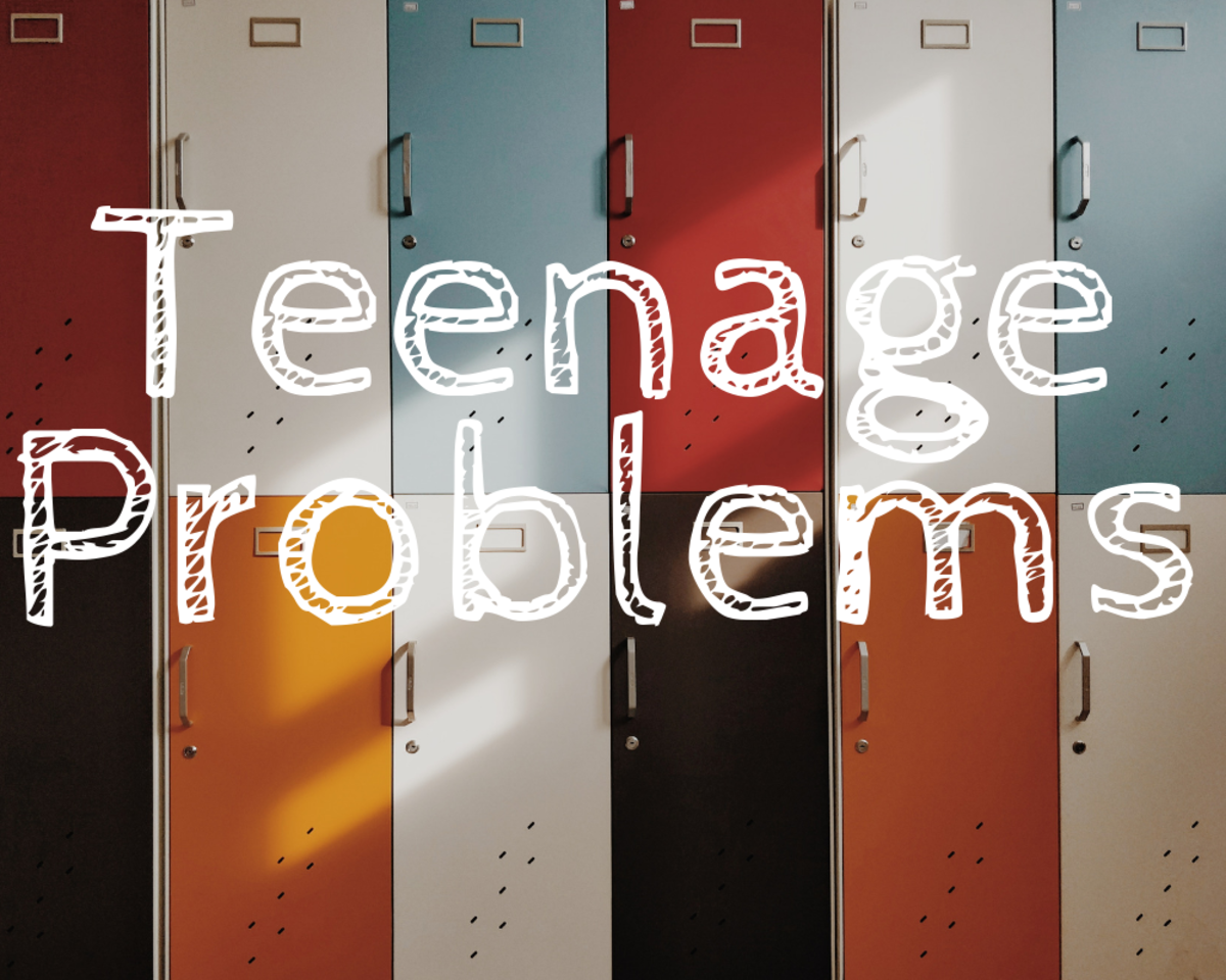 Teenage Problems edited message with lockers on the background