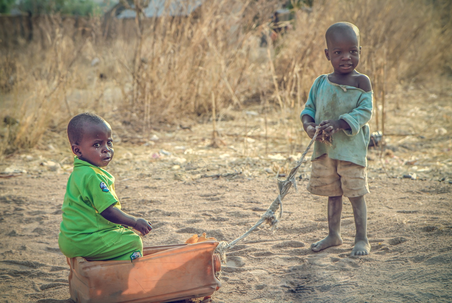 Nigerian children playing in the street